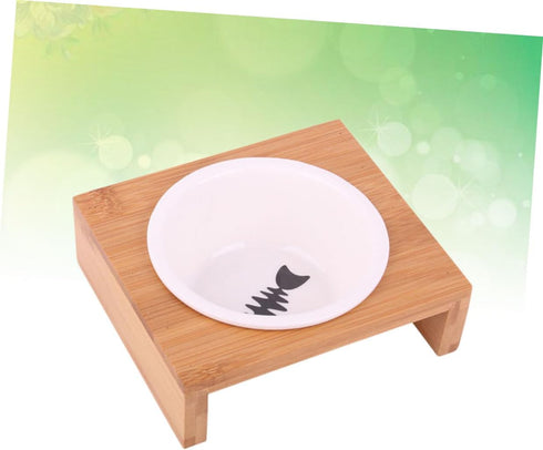 1 Table Single Bowl Pet Supplies - Dog Feeder Pet Dining Table with Ceramics Pet Bowl
