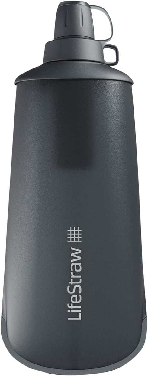 LifeStraw Peak Series Water Filter - 1L Dark Mountain Gray, Protects Against Bacteria and Parasites
