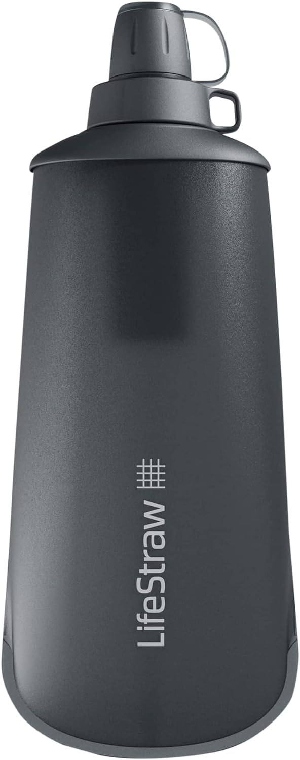 LifeStraw Peak Series Water Filter - 1L Dark Mountain Gray, Protects Against Bacteria and Parasites
