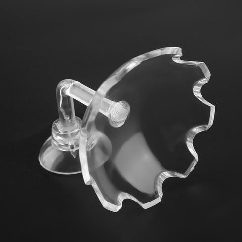Chiffonade 2.3in Acrylic Shrimp Feeding Dish Suction Cup Aquarium Bowl Smudge Resist Easy Clean for Hermit Crab Reptile