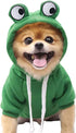 XIAOYU Pet Clothes Dog Hoodies, Warm Sweatshirt Coat for Puppy Autumn Winter, Jumpsuit with Eye Hood, Frog, XXL