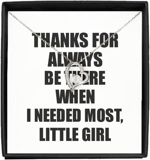 EzGift Funny Little Girl Necklace Pendant Thanks For Always Be There Needed Most