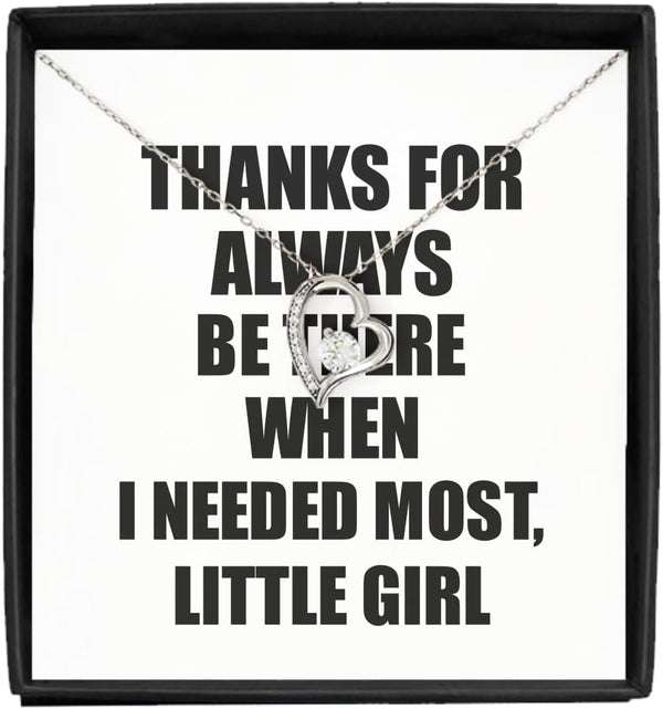 EzGift Funny Little Girl Necklace Pendant Thanks For Always Be There Needed Most