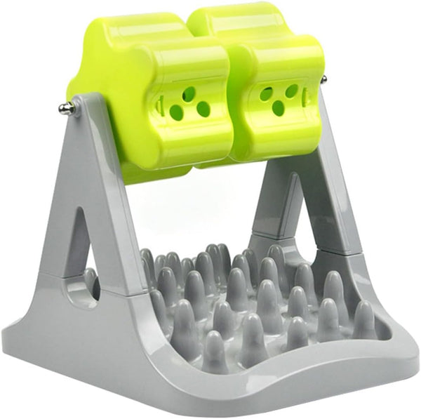 GATHINESS Automatic Rotating Dog Feeding Bowl with Anti-Choking Slow Feeder Function, Plastic Pet