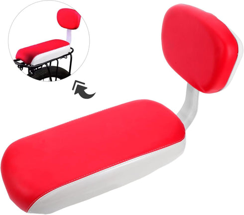 Bicycle Rear Seat with Backrest: Kids Bike Saddle Cushion for Child - Soft Padded Pu Sponge - Baby Children Carrier