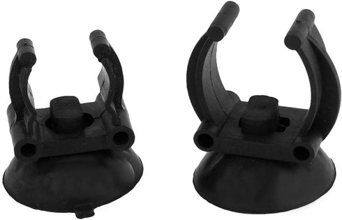 2 Pcs Suction Cup Aquarium Heater Clip Glass Stick Holder Black