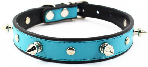 Colorful Personalized Design Skull/Rivet/Star Collar for Puppies & Cats, 9 Colors Optional (S, Blue (Rivet))