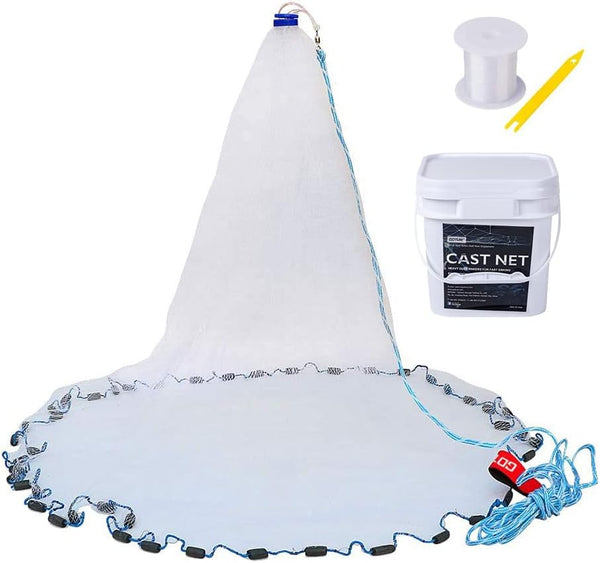 Goture American Fishing Cast Net,Casting Nets Freshwater Saltwater for Bait Fish Shrimp