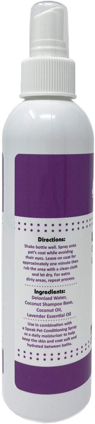 Natural Waterless Bath Spray for Dogs, Calming Lavender, 8oz