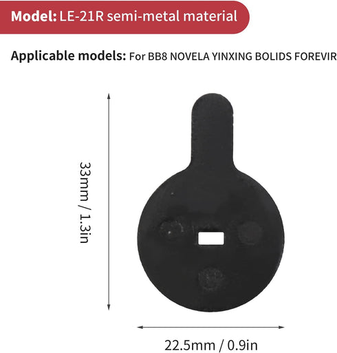 Keenso Bike Brake Pads Set, Shock Proof Resin Semi-Metal Disc Brake Pads Accessory (LE-21R)