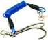 Scuba Choice Diving Blue Stainless Steel Reef Double Hook with Spiral Coil Lanyard
