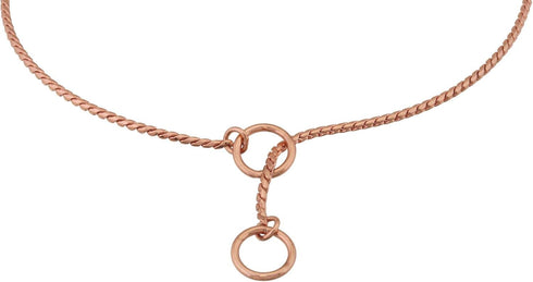 Alvalley Metal Chain Dog Show Collar, Pet Slip Collar for Shows, Adjustable for All Dog Sizes, Rose Gold, 22"