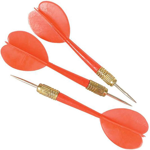 The Dreidel Company Twelve Plastic Throwing Dart Arrows Toy, 5" Inches (12-Pack) with Plastic Flights