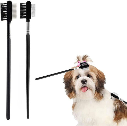 Black Dog Combs Head Brush Cleaning Tear Stain Remover Kitten Puppy Pet Eye Comb Pet Products for Small Cat Dog Double-Sided Comb Brush Pets Grooming Comb for Dogs Cats Removing Crust and Mucus