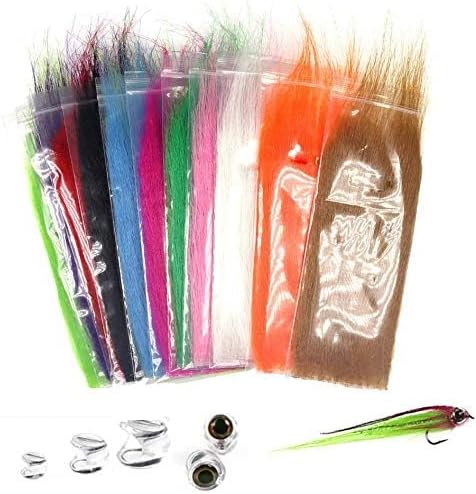 Greatfishing 13 Packs Mix Color Long Fiber Fly Tying Materials for Streamer Fly Tying