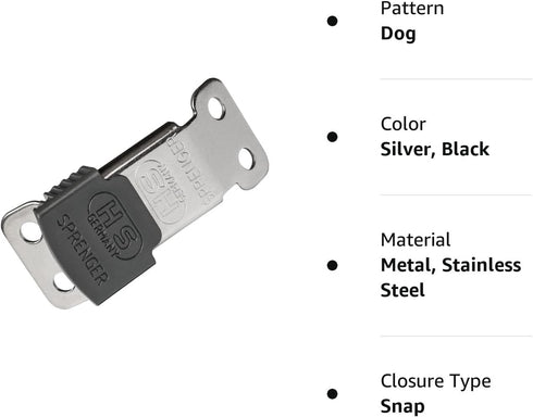 Herm Sprenger ClicLock Fastener Stainless Steel Buckle for Dog Training Collar & Quick Release for Medium Large Dogs
