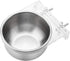 Stainless Steel Hanging Bowl Bird Food Feeding Dish, Water Seed Feeder with Screw Attachment for Bird Cage