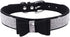 Dogs Kingdom Adjustable Cute Pet Dog Velvet Bow Tie Collar, Full Crystal Rhinestone Necklace for Puppy Cat (Black, L)