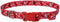 Coastal Pet Styles Adjustable Dog Collar - Red Bones - 3/8" x 08"-12" - Stylish Patterned Fabrics with Snap-Lock Buckle