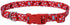 Coastal Pet Styles Adjustable Dog Collar - Red Bones - 3/8" x 08"-12" - Stylish Patterned Fabrics with Snap-Lock Buckle