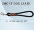 Short Dog Leash, 12 Inch Rope Traffic Handle, Strong Nylon Tab Training Leash for Medium/Large/Ex-Large Dogs