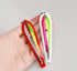 Cuoyuqie 2pcs 3.75# Stainless Steel Single Hook Jig Lure UV Glow Spoon-Shaped Saltwater Fishing Jigging Lure