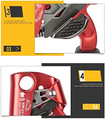 SRT Climbing Hand Ascender, Aviation Light Alloy Ergonomic Rappelling Gear for Left Handed Arborist