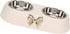 Stainless Steel Dog Bowls with Non Skid Silicone Mat - Pet Food and Water Feeder Bowls (Beige)