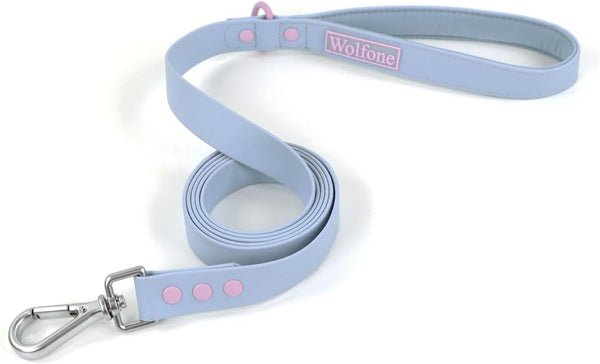 Waterproof Dog Leash with Carabiner, Soft Handle, Easy Care, 5ft*20mm*2.5mm, Light Blue