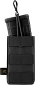KRYDEX Tactical MOLLE Open-Top 5.56mm Mag Pouch with Strap for M4 M16 .223 Magazines, Single/Double/Triple