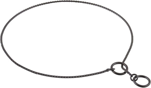 Alvalley Metal Chain Dog Show Collar, Adjustable Pet Slip Collar for Toy, Small, Medium, Large Dogs (Black, 16", 1.8mm
