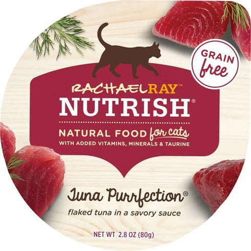Rachael Ray Nutrish Purrfect Entrees Grain Free Natural Wet Cat Food with Veggies & Yellowfin Tuna, 2 Ounce