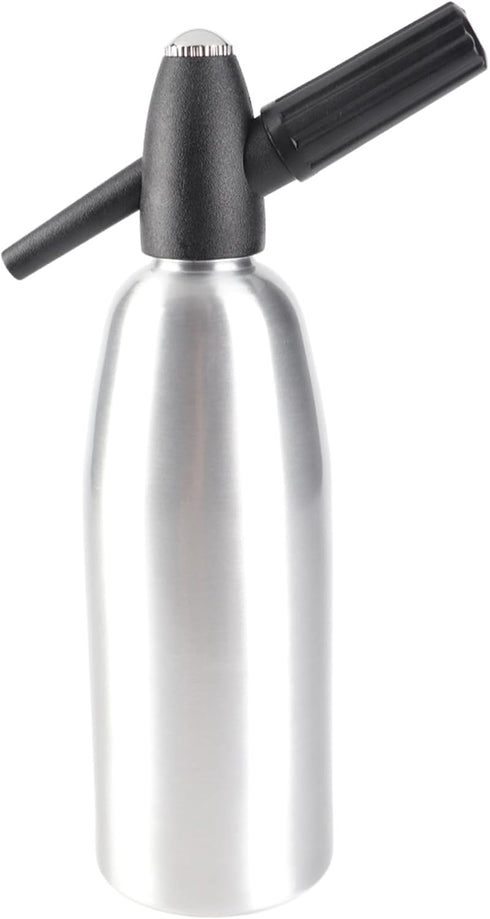 Denash 1L Soda Siphon Bottle,Portable Retro Alloy Soda Siphon, Carbonated Seltzer Water Maker with Pressure Regulator