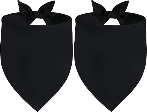 Agroon Blank Dog Bandanas Black Small 2PCS, DIY Solid Cotton Scarf, Durable Triangle