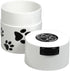 Pawvac 3 Ounce Vacuum Sealed Pet Food Storage Container, White Cap & Body/Black Paws