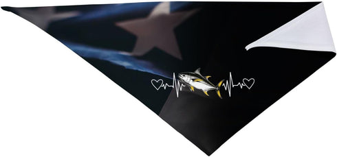 Kangweida Yellowfin Tuna Heartbeat Stylish Pet Bandana Cute Pattern Triangle Scarf for Dogs and Cats