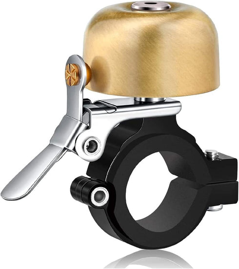 Greallthy Classic Brass Bike Bell, Loud Sound Bicycle Bell for Adults Kids, Fits 0.87-1.25in/22.2-31.8mm Handlebars