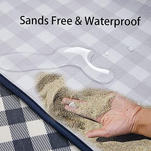 Beach Blanket Extra Large Picnic Mat Sand Free Waterproof Camping Blanket Easy Fold Carry Portable Travel Blanket Play