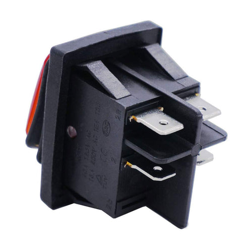 Twidec 2Pcs Waterproof DC12V Rocker Toggle Switch, Red LED Light Illuminated, 16A, ON/Off DPST