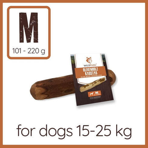 Wildfang Olive Wood Chewing Stick - 100% Natural Dog Toy for Dental Care & Training