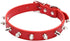 Spiked Dog Collar for Small Dogs, Mushrooms Rivet Soft PU Leather, Adjustable for Mini Tiny Breed Teacup Puppy (XS, Red)