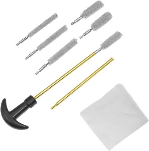 Handgun Cleaning Kit for .22, .27, .30, .357, .38, 9mm, .40, .45 Caliber Pistol with Bronze Bore Brush