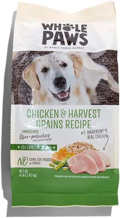 Whole Paws Dry Chicken and Oats Recipe Dog Food, 64 Ounce, 4.00 Pound (Pack of 1)