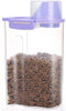 Pet Food Storage Container with Measuring Cup, Pour Spout, Seal Buckles for Dogs Cats, Purple
