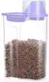 Pet Food Storage Container with Measuring Cup, Pour Spout, Seal Buckles for Dogs Cats, Purple