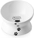 Y YHY Elevated Tilted Cat Food Bowl 6", Raised Ceramic Pet Food Water Dish 10 oz, White