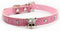 Cute Elegant Dazzling Sparkling Skull Diamond Crystal Rhinestone Leather Collar for Small Pet Dog Cat (XS, Pink)