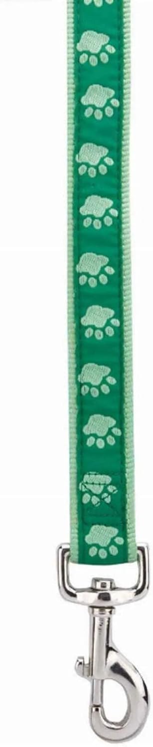 Casual Canine TwoTone Pawprint Dog Lead, Black, 6-Foot x 1-Inch