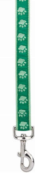 Casual Canine TwoTone Pawprint Dog Lead, Black, 6-Foot x 1-Inch