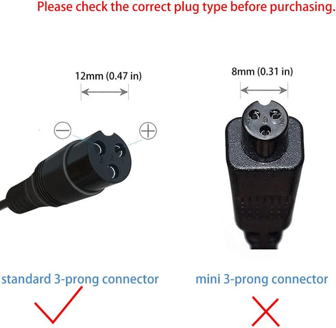 LIANSUM 24V 1.5A MX350 E100 E200 E300, MX400 3-Prong Replace Charger Compatible with Razor Dirt Bike, Electric Scooter